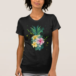 Hawaii Flower Pineapple Art Vacacaceae T Shirt