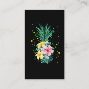 Hawaii Flower Pineapple Art Vacacaceae Visitkort
