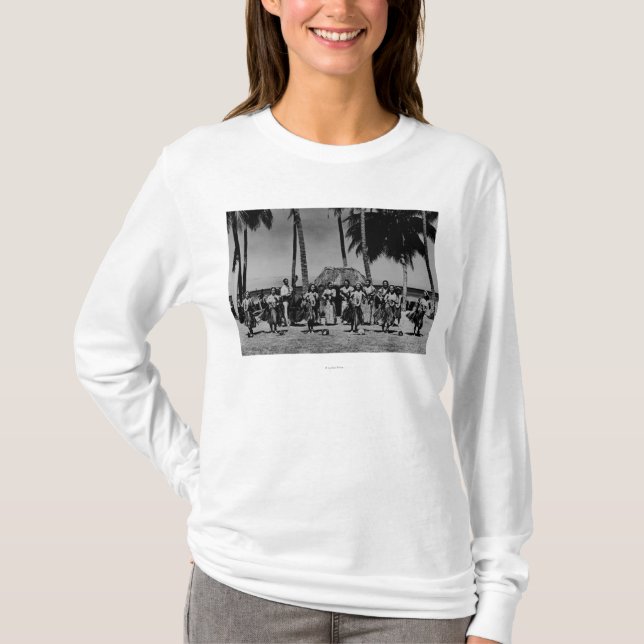 Hawaii - fodra av att dansa för Hula flickor T Shirt (Framsida)