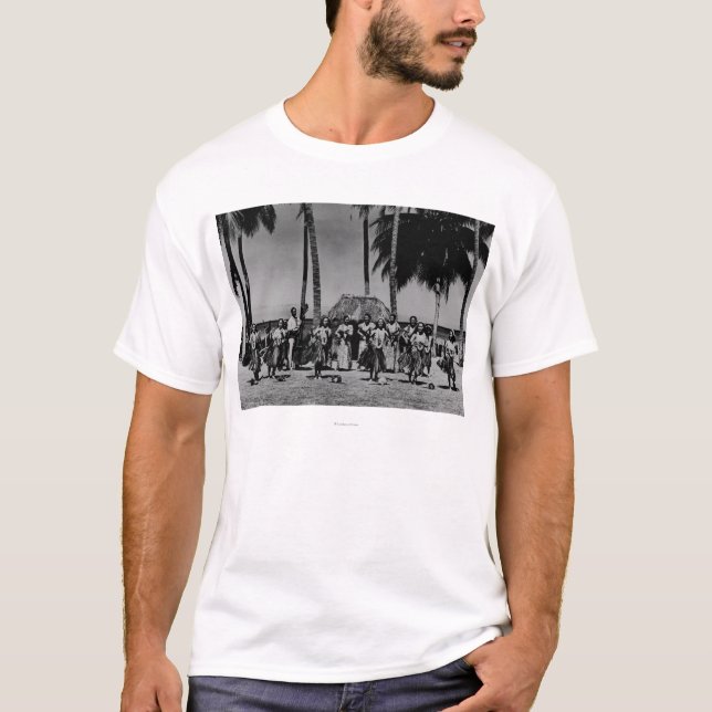 Hawaii - fodra av att dansa för Hula flickor T Shirt (Framsida)