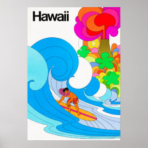 HAWAII för Surfa Simma och bussturism Poster