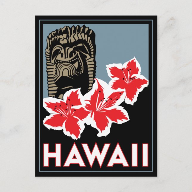 Hawaii förenade stater usa art deco retro-resa vykort (Framsida)