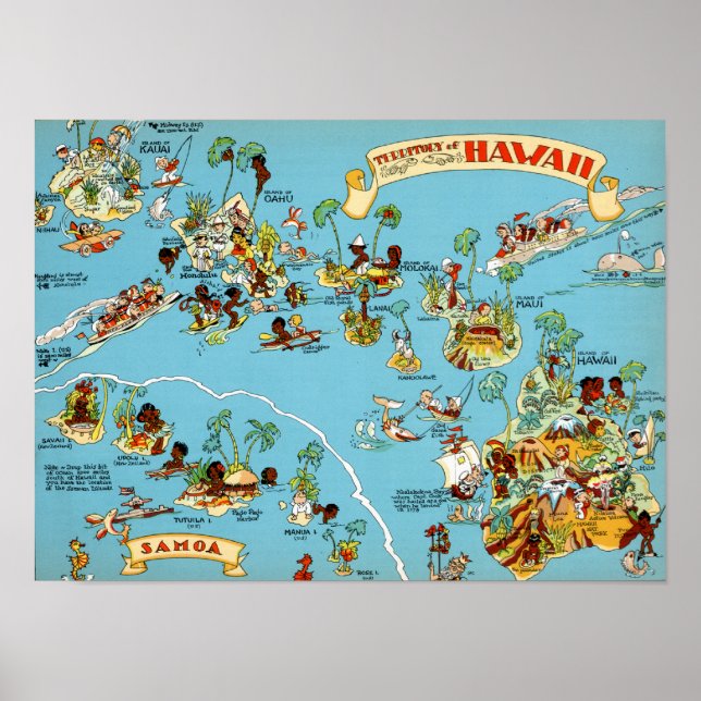 Hawaii Funny Karta Poster (Framsidan)
