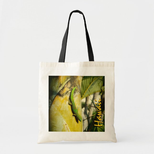 Hawaii gecko träd återanvändbar souvenir-säck tygkasse (Framsidan)