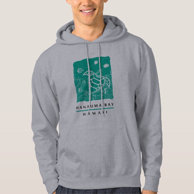 Hawaii grön havssköldpadda - Hanauma fjärd Hoodie (Framsida)