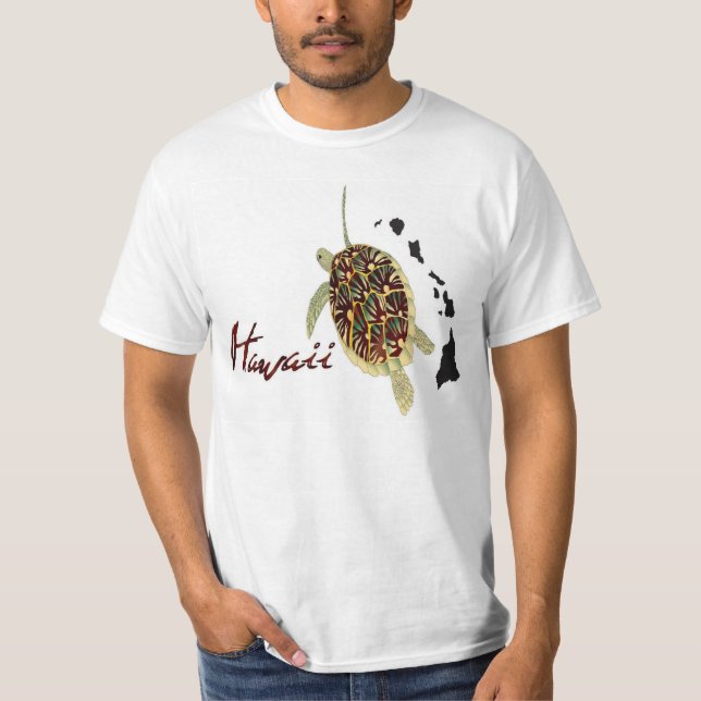 Hawaii grön havssköldpadda tee shirt (Framsida)