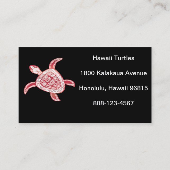 Hawaii grön havssköldpadda visitkort (Framsida)