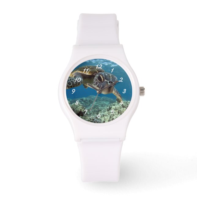 Hawaii Grönt Sea Turtle Armbandsur (Framsida)