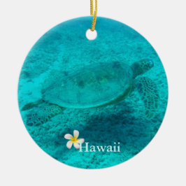 Hawaii Grönt Sea Turtle Julgransprydnad Keramik