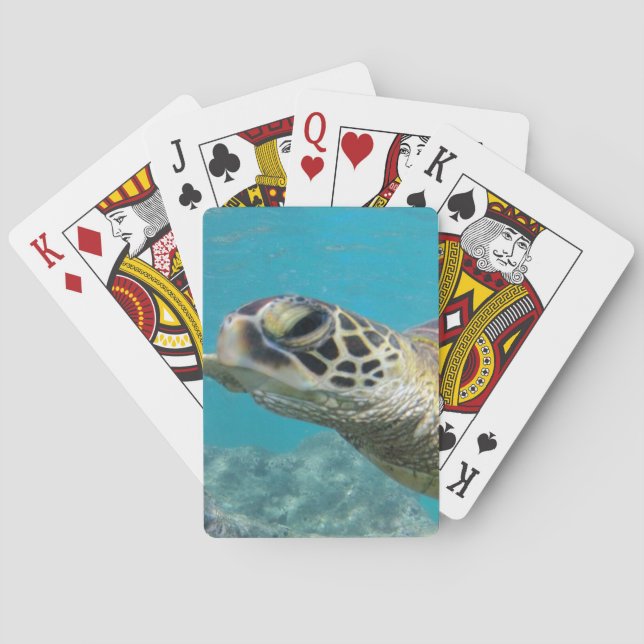 Hawaii Grönt Sea Turtle Spel Kort (Baksidan)