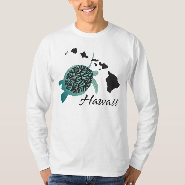 Hawaii Grönt Sea Turtle T Shirt (Framsida)