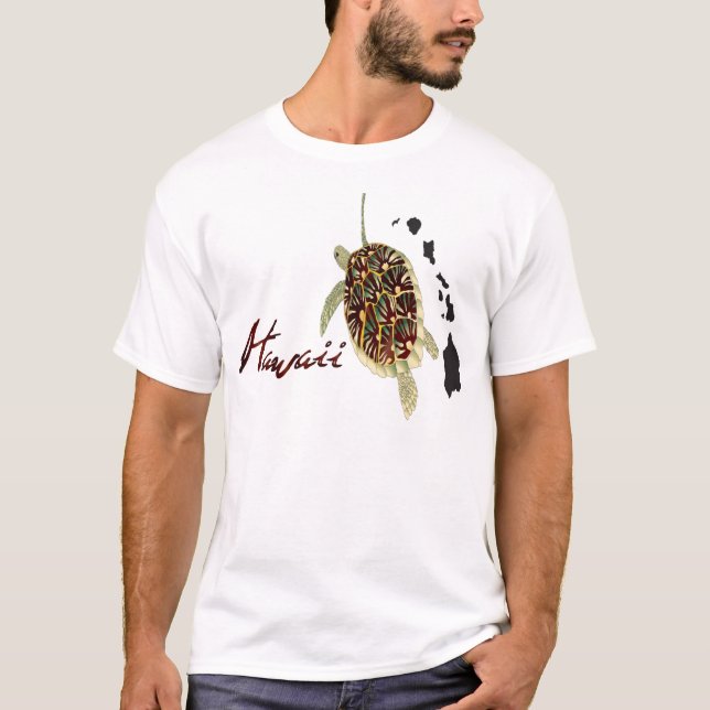 Hawaii Grönt Sea Turtle T Shirt (Framsida)