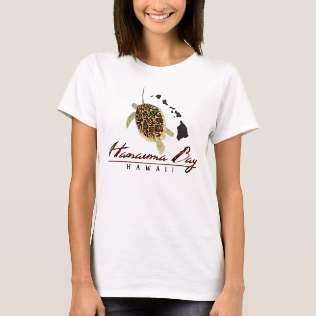 Hawaii Grönt Sea Turtle T Shirt (Framsida)