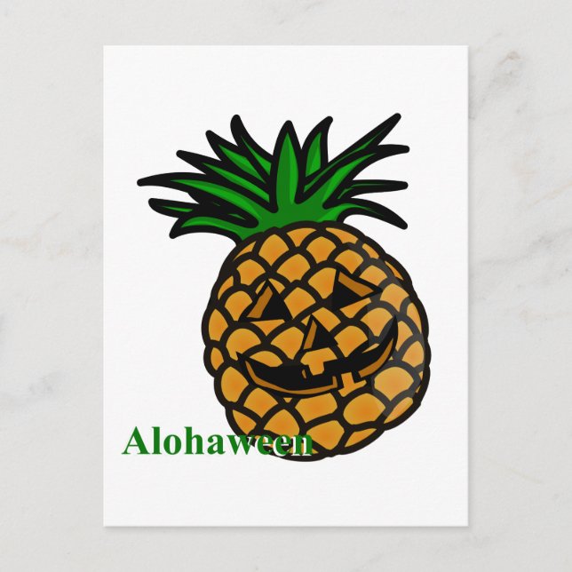 Hawaii halloween pineapple alohaween inbjudan vykort (Framsida)
