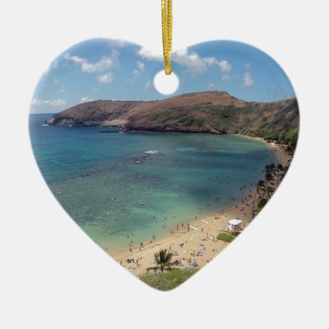 Hawaii Hanauma fjärd Oahu Julgransprydnad Keramik (Framsidan)