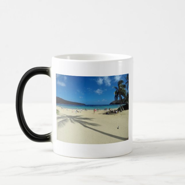 Hawaii Hanauma fjärdstrand Magisk Mugg (Vänster)