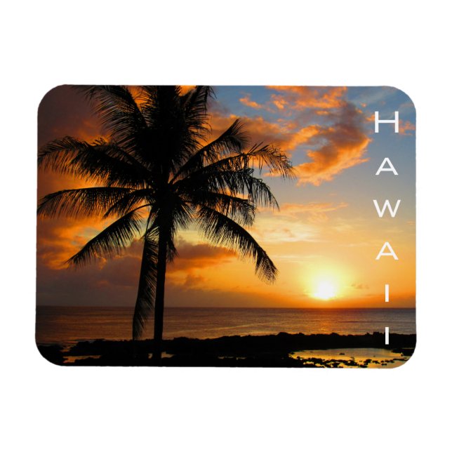 hawaii handflatan sunset magnet (Horisontell)