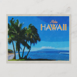 Hawaii Handflatan Träd och Molokai Vintage resor Vykort