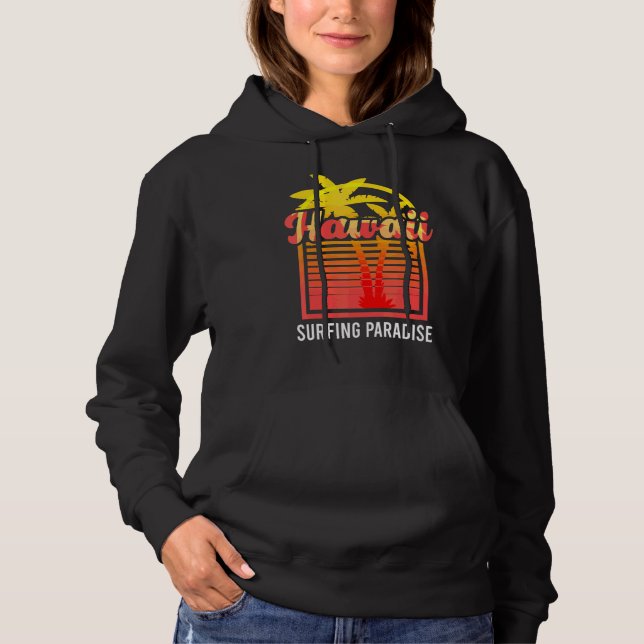 Hawaii Handflatan Träd Surfing Paradise Beach Isla T Shirt (Framsida)
