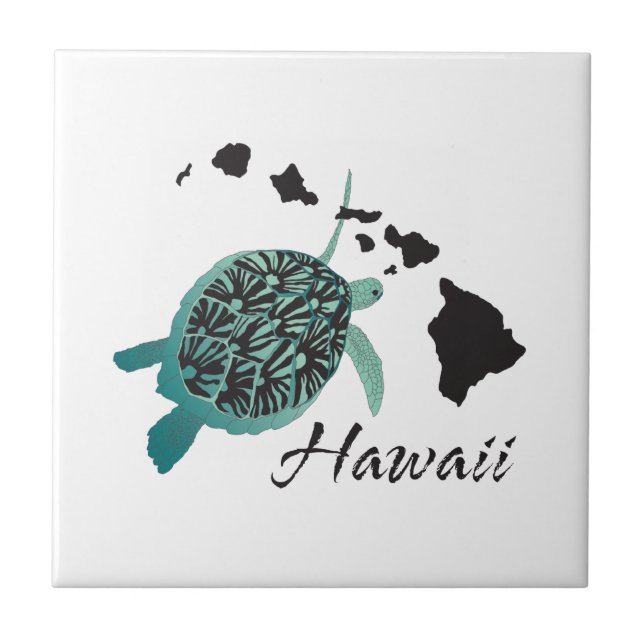 Hawaii havssköldpadda kakelplatta (Framsidan)