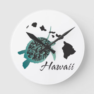 Hawaii havssköldpadda rund klocka