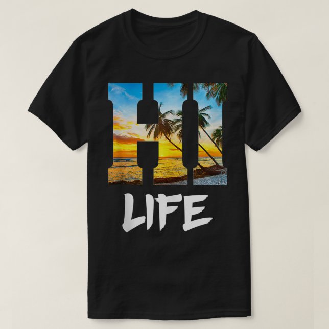 Hawaii Hawaiian Beach Aloha Sommar-presentationer T Shirt (Design framsida)