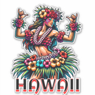 Hawaii Hawaiian Hula Dancer Klistermärken