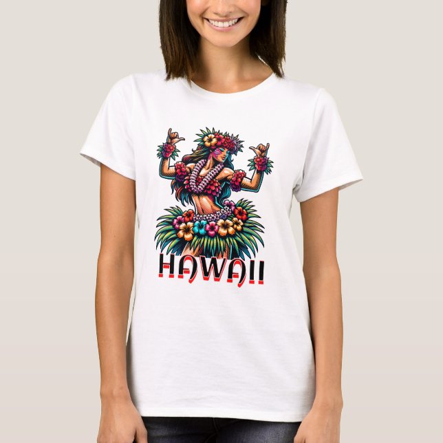 Hawaii | Hawaiian Hula Dancer T Shirt (Framsida)