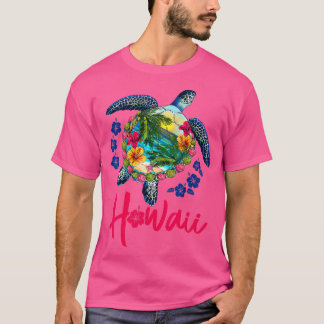 Hawaii Hawaiian Sea Turtle Hibiscus Summer Vacati T Shirt