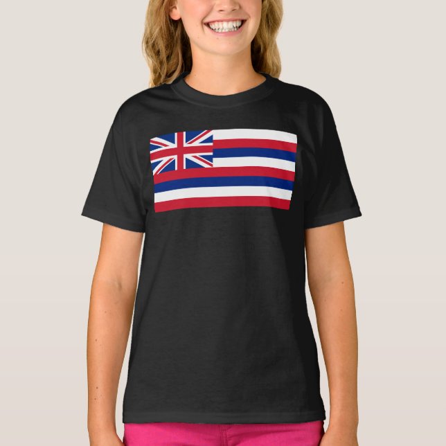 Hawaii, hawaiiansk Aloha paradis statsflagga T Shirt (Framsida)