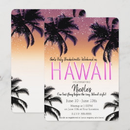 Hawaii Hawaiianska tjejvecka Sjungbrudsfest Inbjudningar