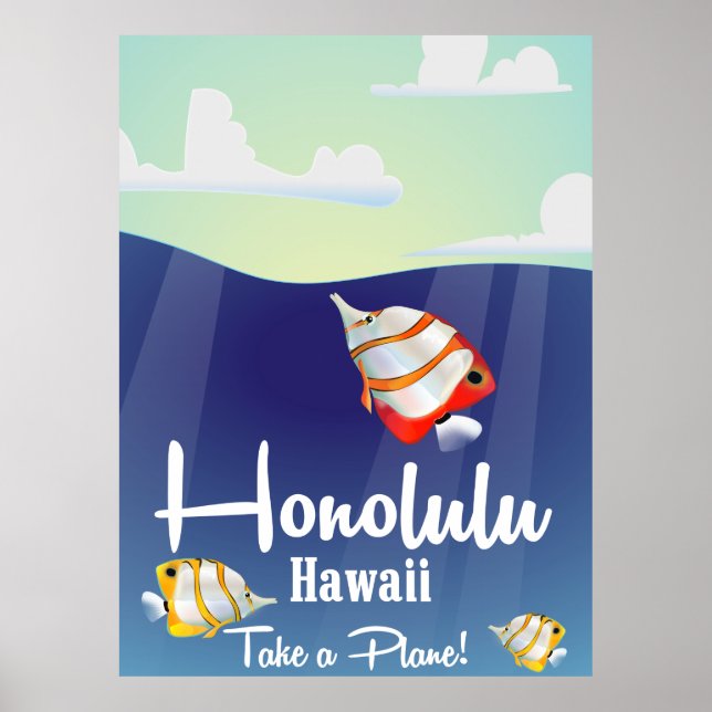 Hawaii, hederlig reseaffisch för Tecknad. Poster (Framsidan)