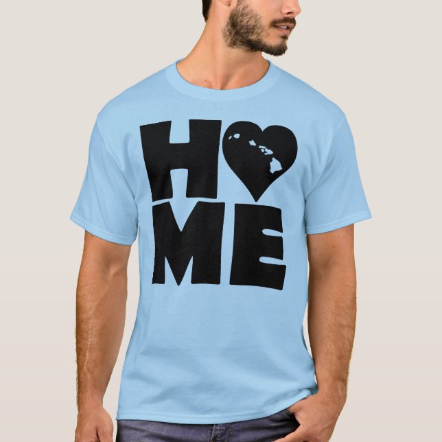 Hawaii Hem Heart Stat Tröjor T-Shirt (Framsida)