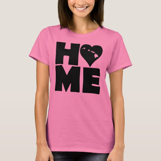 Hawaii Hem Hjärta Stat Tröjor T-Shirt (Framsida)