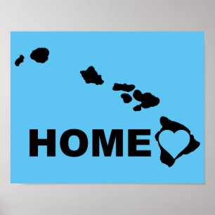 Hawaii Hemmet Borta Från Statens Affisch Skylt