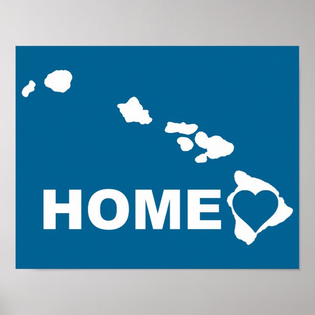 Hawaii Hemmet Borta Från Statens Affisch Skylt (Framsidan)