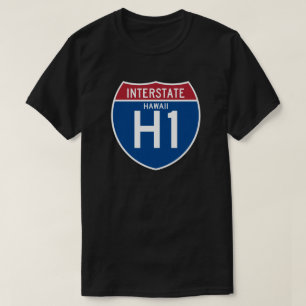 Hawaii HI skyddar den Interstate huvudvägen I-H1 Tee