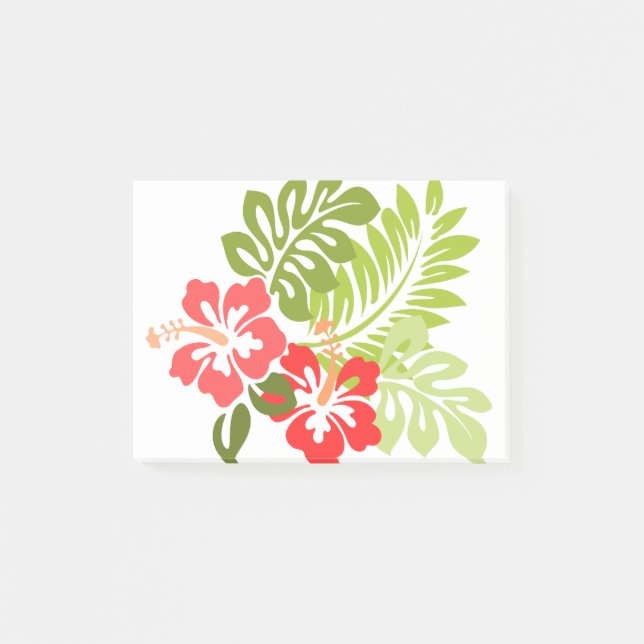 Hawaii Hibiscus Flora Blommigt Flowers Blommar Post-it Block (Framsida)