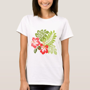 Hawaii Hibiscus Flora Blommigt Flowers Blommar T Shirt