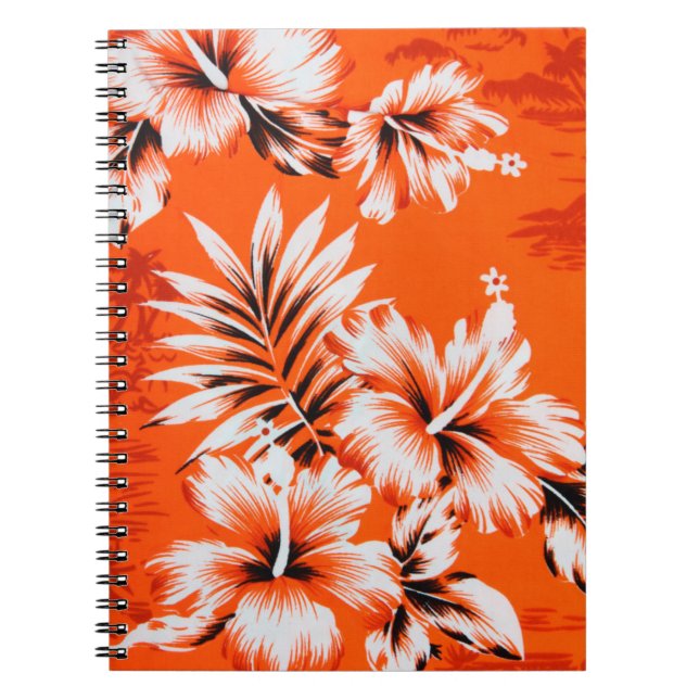 Hawaii Hibiscus Flower Background Anteckningsbok Med Spiral (Framsidan)