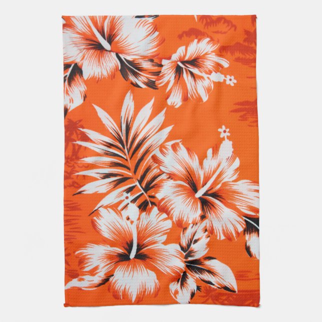 Hawaii Hibiscus Flower Background Kökshandduk (Vertikal)