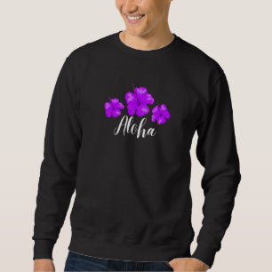 Hawaii Hibiscus Flower Hawaiian Surfer Stil Vinta Lång Ärmad Tröja