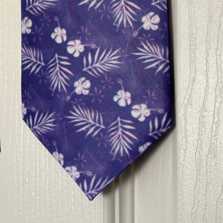Hawaii Hibiskus Blomma Tropiskt Palmblad Slips