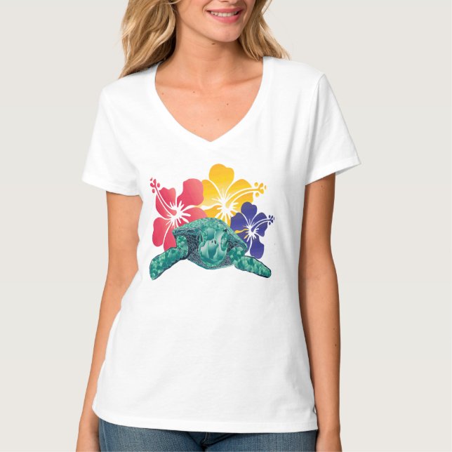 Hawaii hibiskusblomma tee (Framsida)