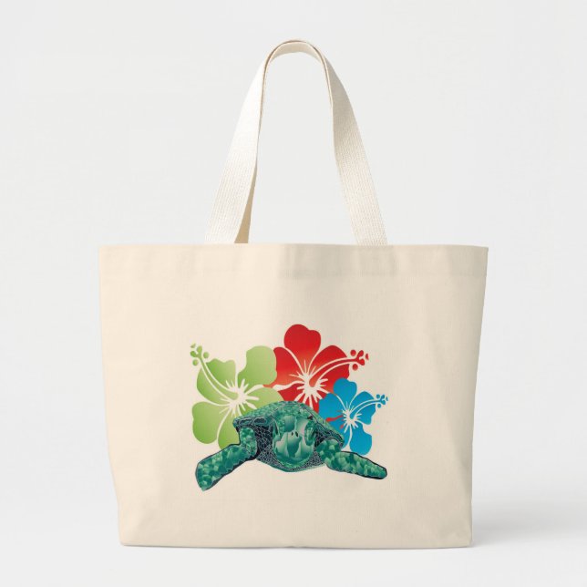 Hawaii hibiskussköldpadda jumbo tygkasse (Framsidan)