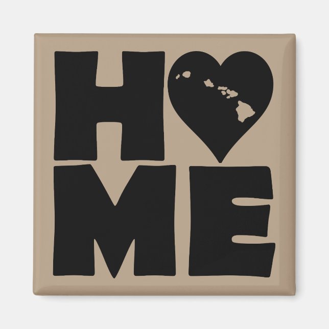 Hawaii Home Heart State Fridge Magnet (Framsidan)