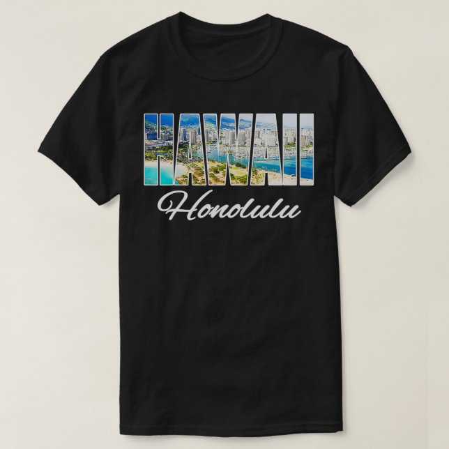 Hawaii Honolulu Beach Hawaiian Island T Shirt (Design framsida)