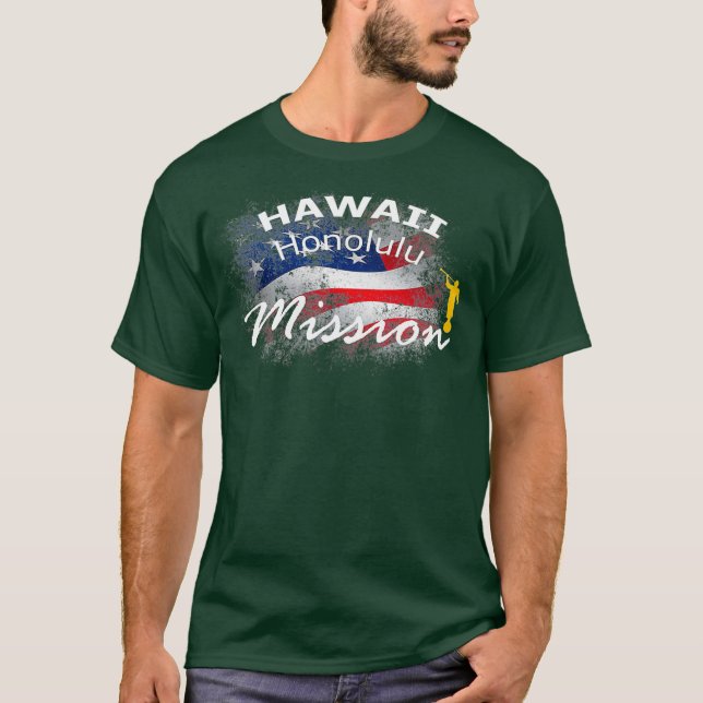 Hawaii Honolulu Mormon LDS Uppdrag missionär T Shirt (Framsida)