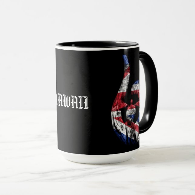 Hawaii Honu Tribal Krok HIFlag Mugg (Framsida höger)