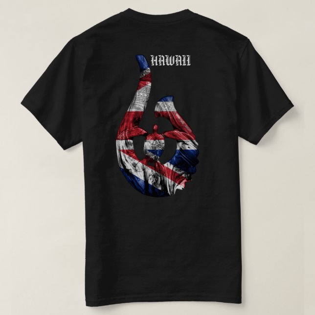 Hawaii Honu Tribal Krok HIFlag T Shirt (Design baksida)